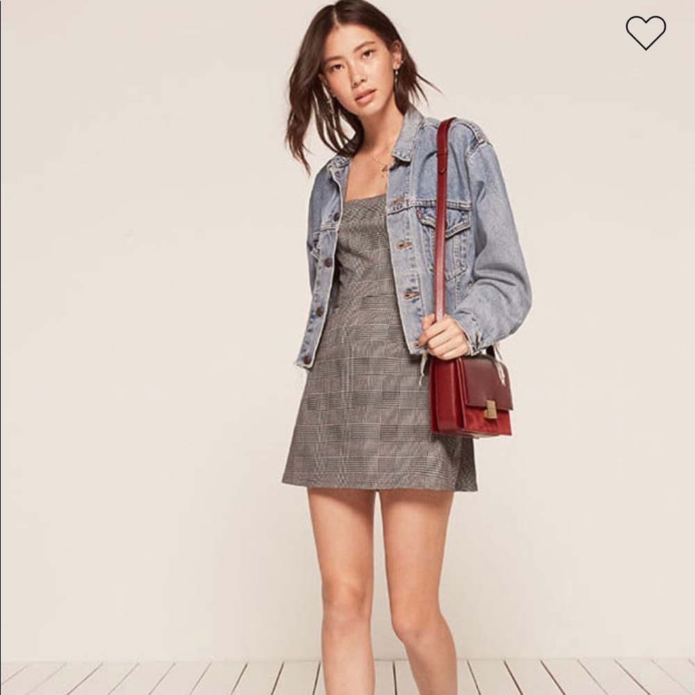 Reformation Westlake Dress in Grey Plaid